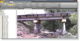 Меню MeasurePhotoPoint в TBC: V10 дало возможность выбрать реальные отметки упора моста, вскоре после наводнений. г.Боулдер, штат Колорадо (США), наводнение сентября 2013 года.