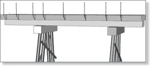 Точки из измерений V10, опоры моста отображены непосредственно в SketchUp для 3D-рендеринга. Полевые работы приблизительно заняли 20 минут.